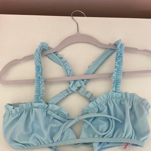 blue bikini top
